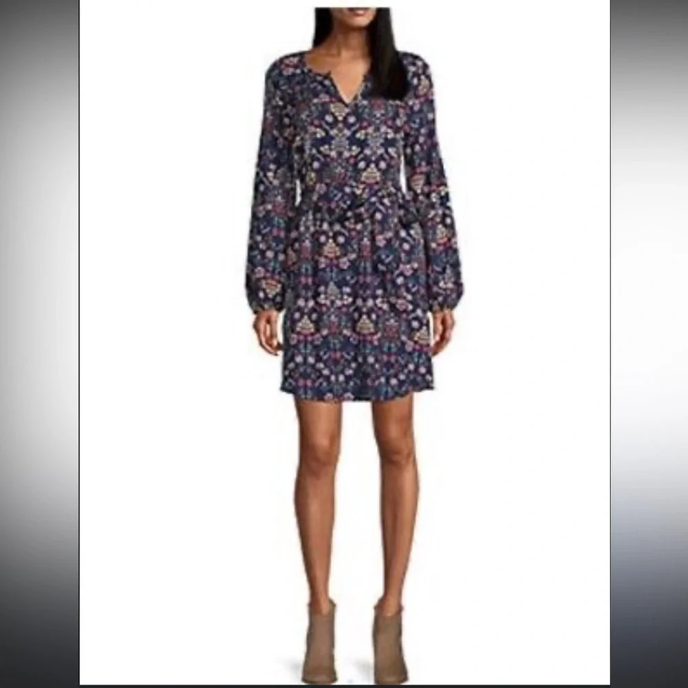 St. John bay floral long sleeve dress